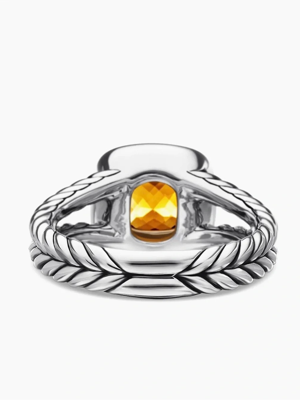 David Yurman Petite Albion Ring with Citrine and Diamonds Size 7